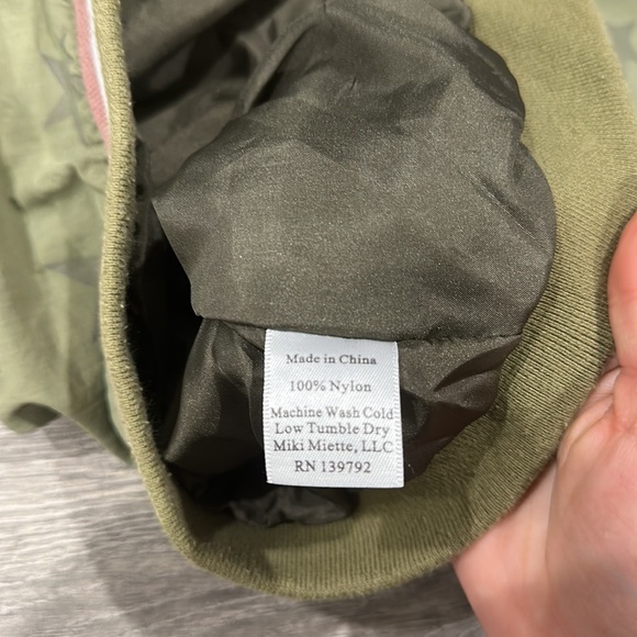 • Miki Miette • Kids Unisex Star Bomber Jacket Green 
Zip Front 6 Years - Picture 4 of 5